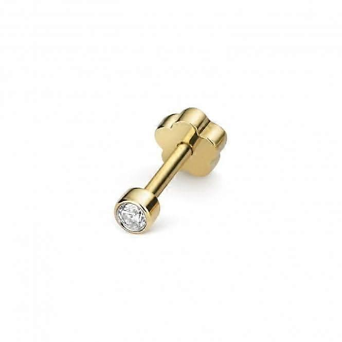 Diamond Jewellery 9ct Gold Diamond Cartilage Rubover Single Stud ED906