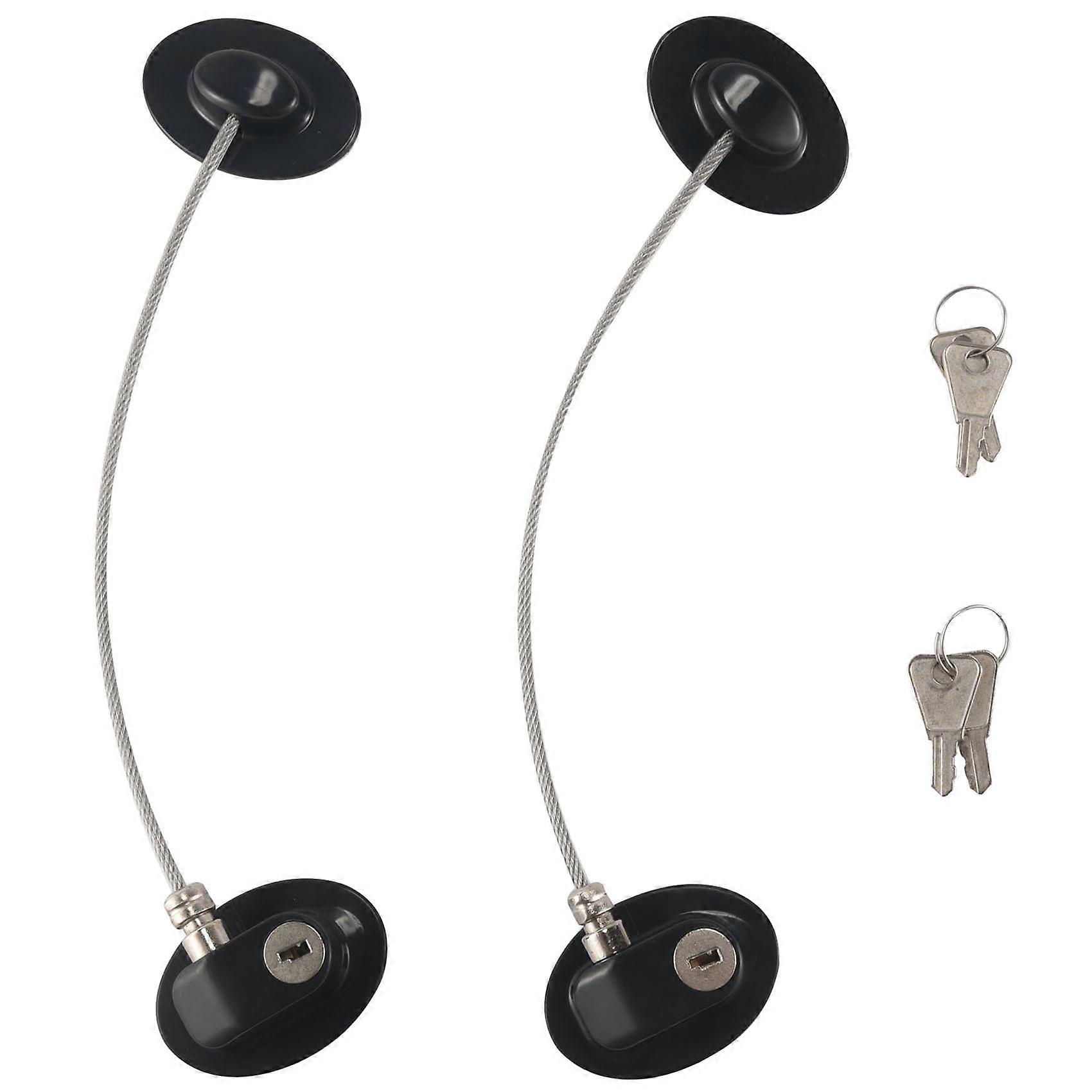 2 Pieces Door Lock Strong Adhesive Freezer Door Lock with Key