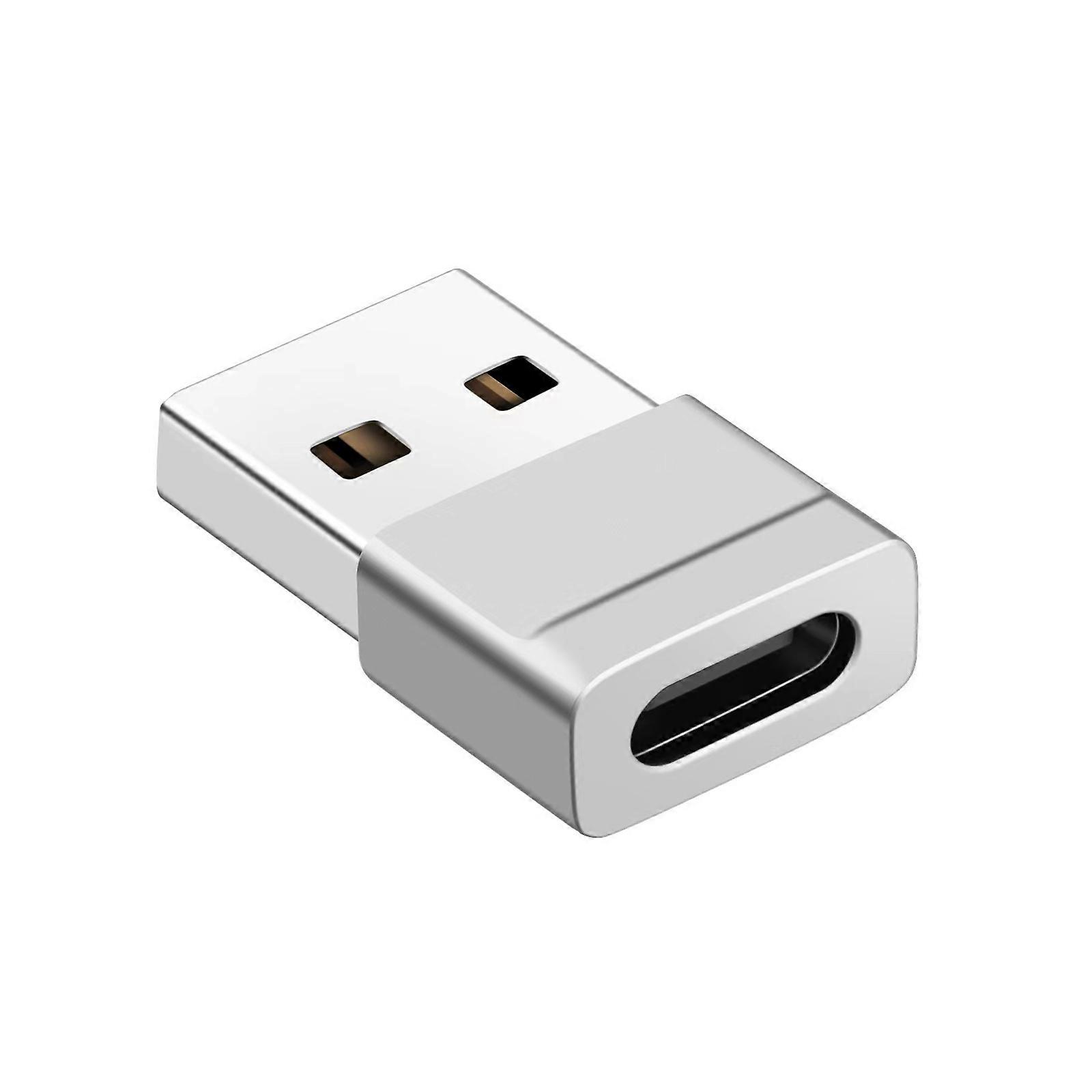 USB to Type C OTG Adapter Supports High Speed Data Transfer and 6A Fast Charging for Phones Tablets Enhances Mobile Use Silver