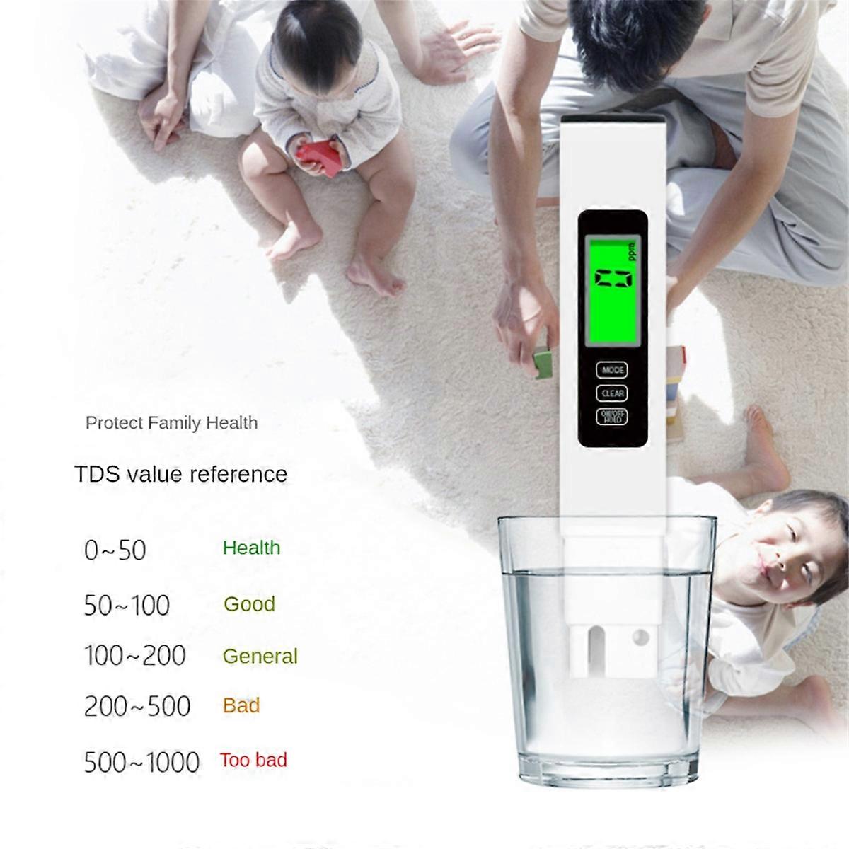 4 In 1 Tds Meter Digital Water Tester, Water Quality Tester Temperature And Humidity Meter Digital Tds Fish Monitor For Aquariums Laboratories