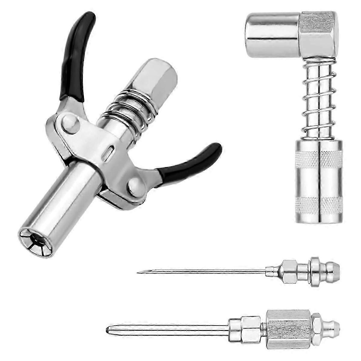 4pcs Grease Topl Fitting Kit, 90 graus Grease Coupler Adapter, Double Handles Grease para 1/8 polegadas