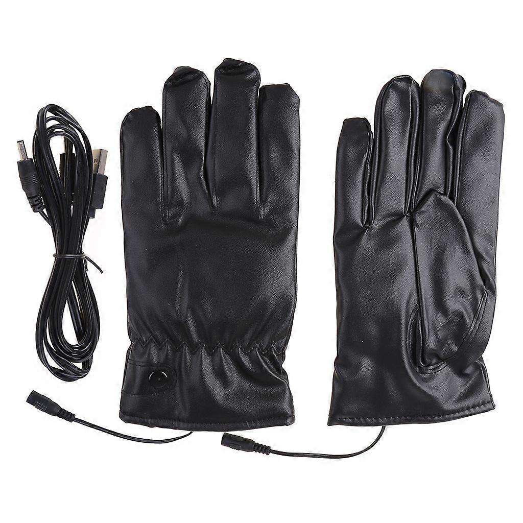 PU Leather Motorcycle Electric Heating Gloves wtih for Touch Screen Sensor Man G