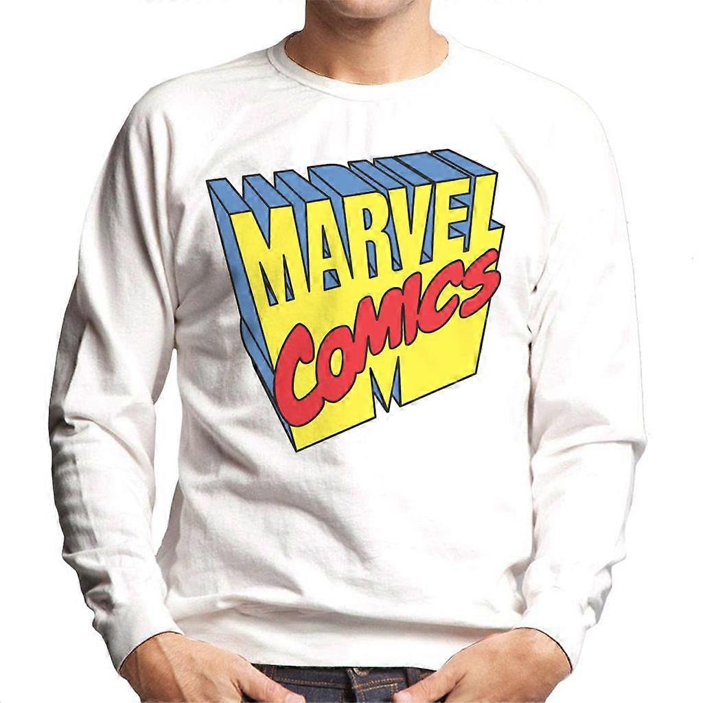 Pánská mikina Marvel Comics 1990s 3D Perspective Logo
