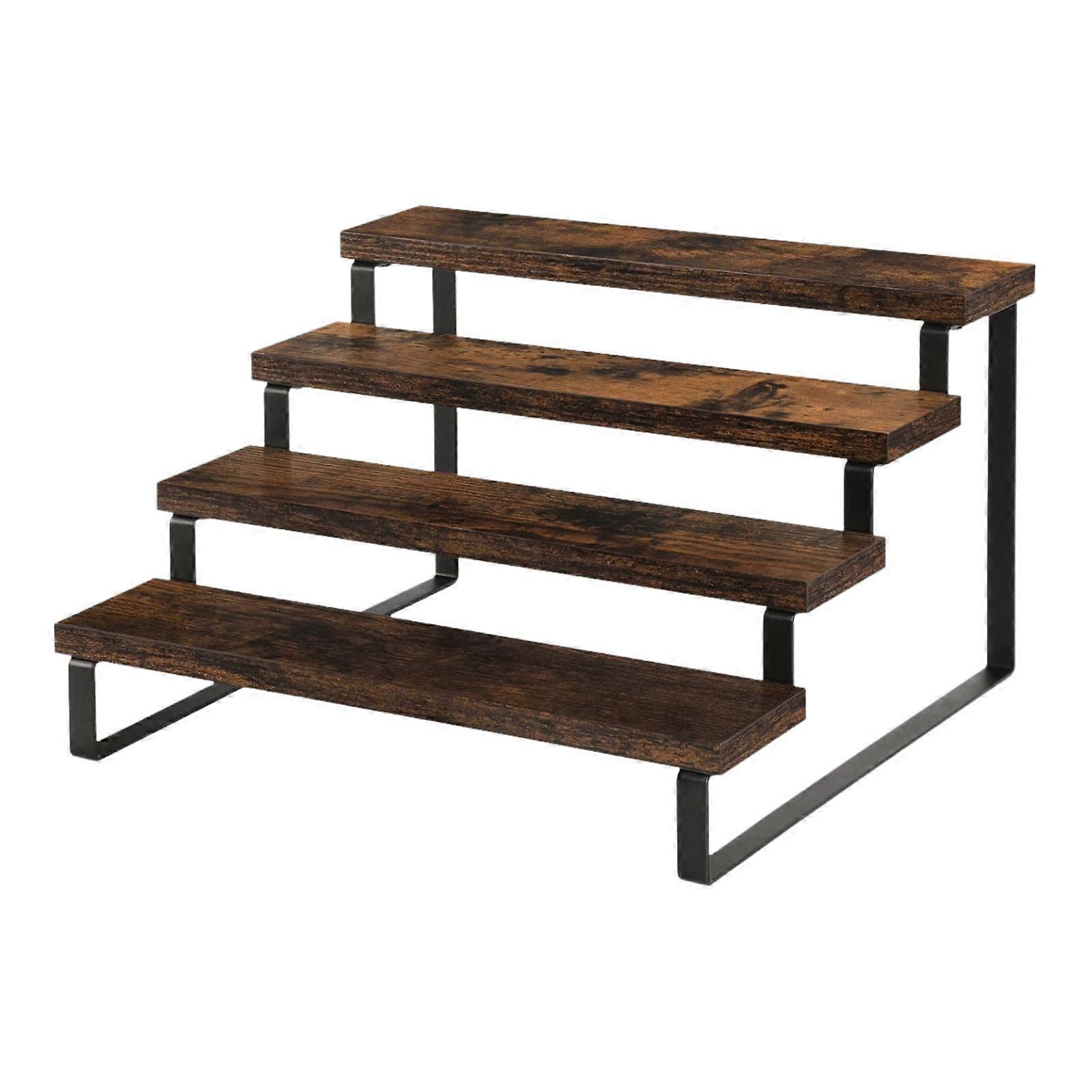 Seasoning Rack Display Riser Stand Space Saving Seasoning Rack Organizer Rustic