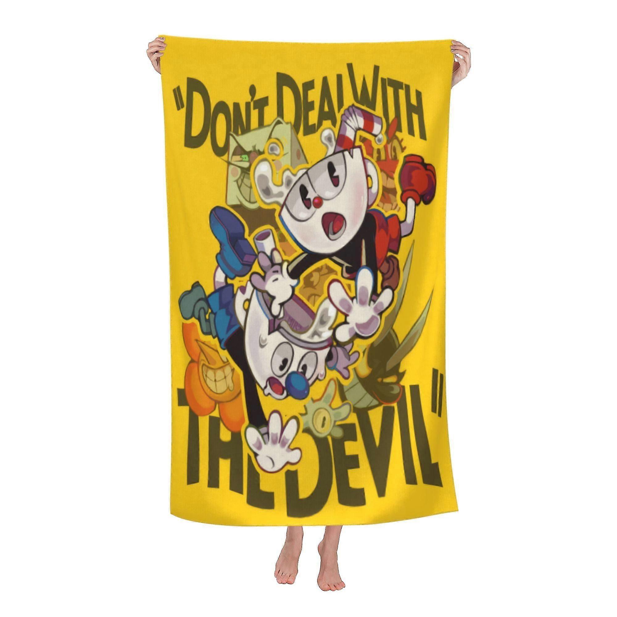 Cuphead Beach Towel, Large Microfiber Bath Towel #VeDS