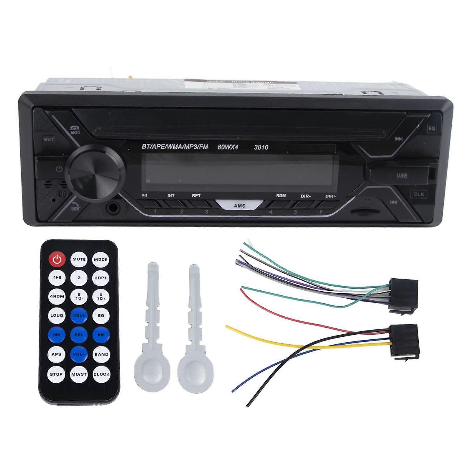 Car Bluetooth Player Single Din 12V/24V MP3 Player FM Radio Receiver with Adjustable Backlight