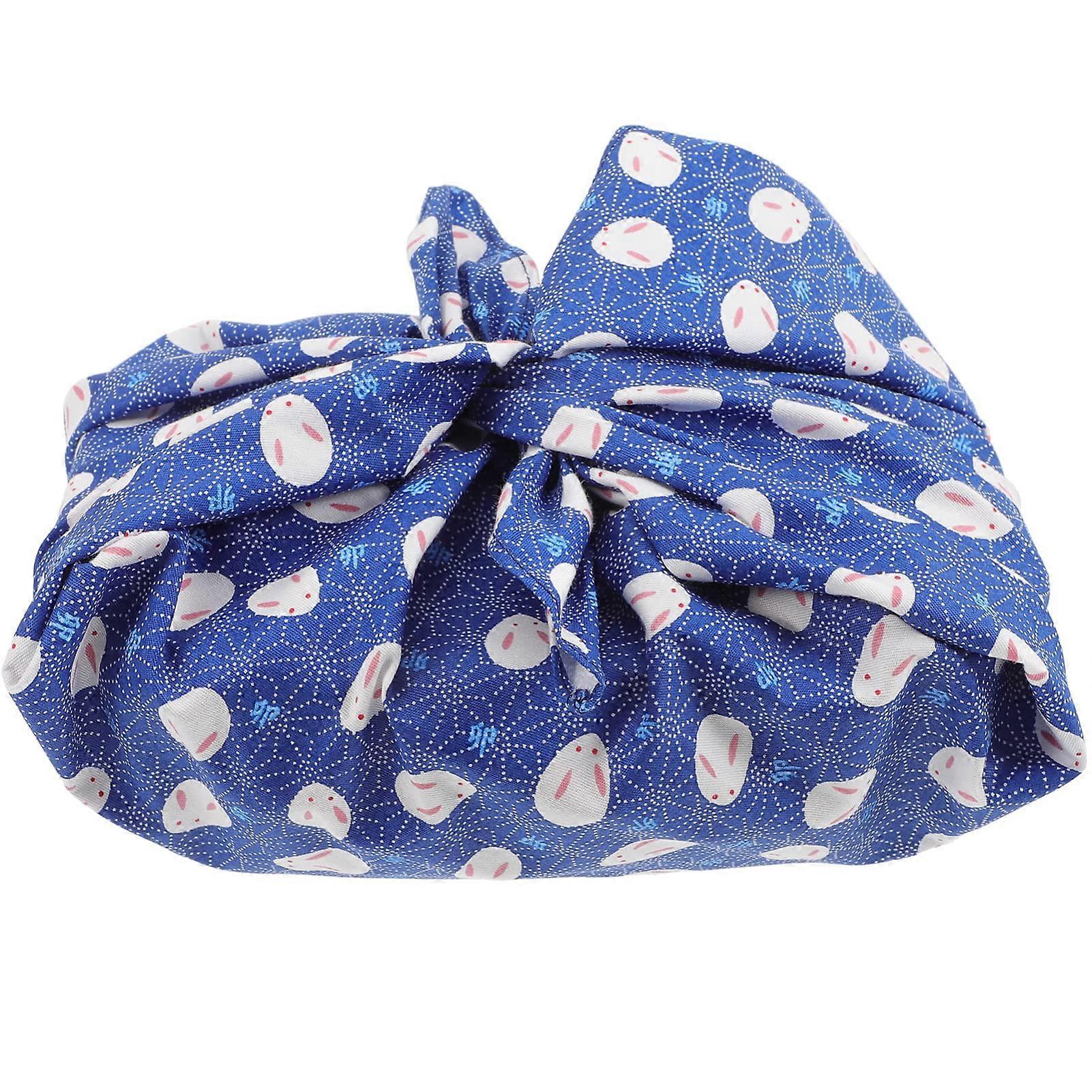 Japanese Furoshiki Rabbit Print Wrapping Cloth For Bento Lunch Reusable Gift Wrap