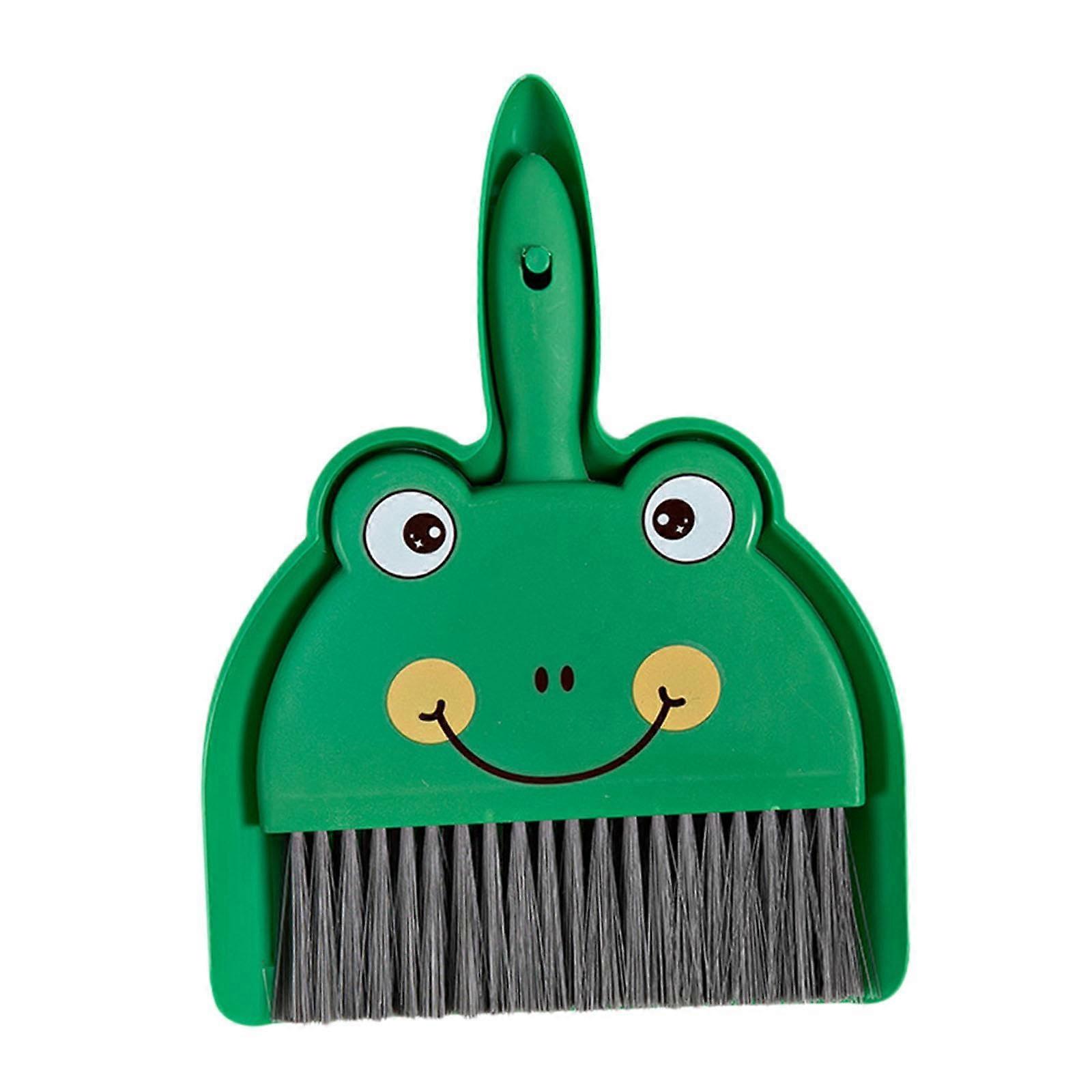 Mini Despan And Brush Set For Powder Pan And Hand Cleaner, Table, Living Room, Car, Desktop Computers, Green Frog