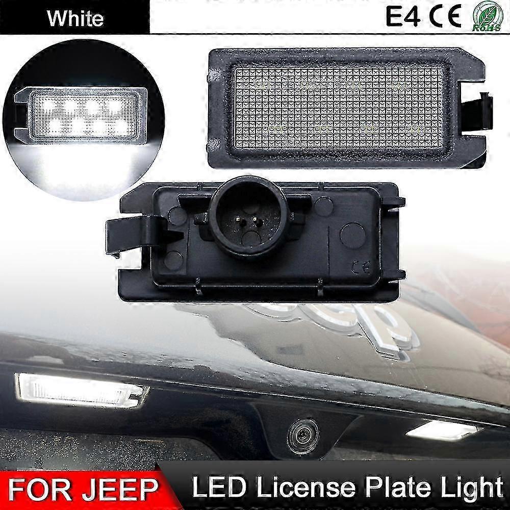 1 זוג עבור ג'יפ גרנד צ'ירוקי מצפן פטריוט עבור מזראטי לבנטה עבור פיאט 500 עבור דודג' צפע לבן LED לוחית רישוי אור