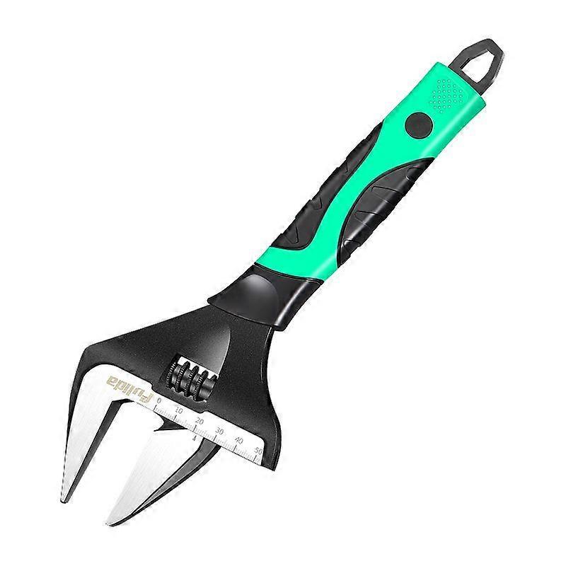 Short Handle Adjustable Wrench Bathroom Sink Tool Green Handle (8 Inch)
