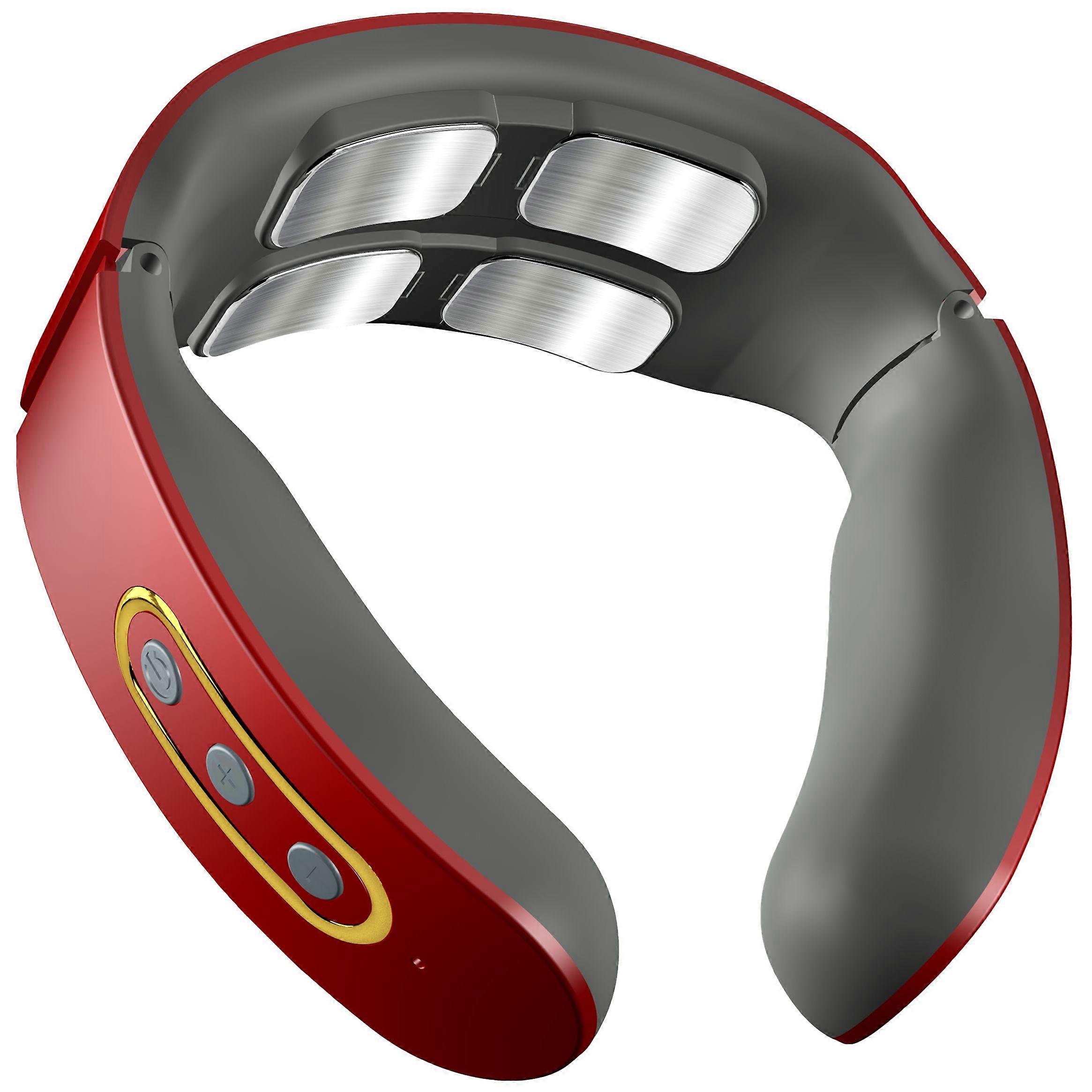 Rechargeable Neck Massager 4 Heads Pulse Smart Cervical Spine Massager for Relaxing Care