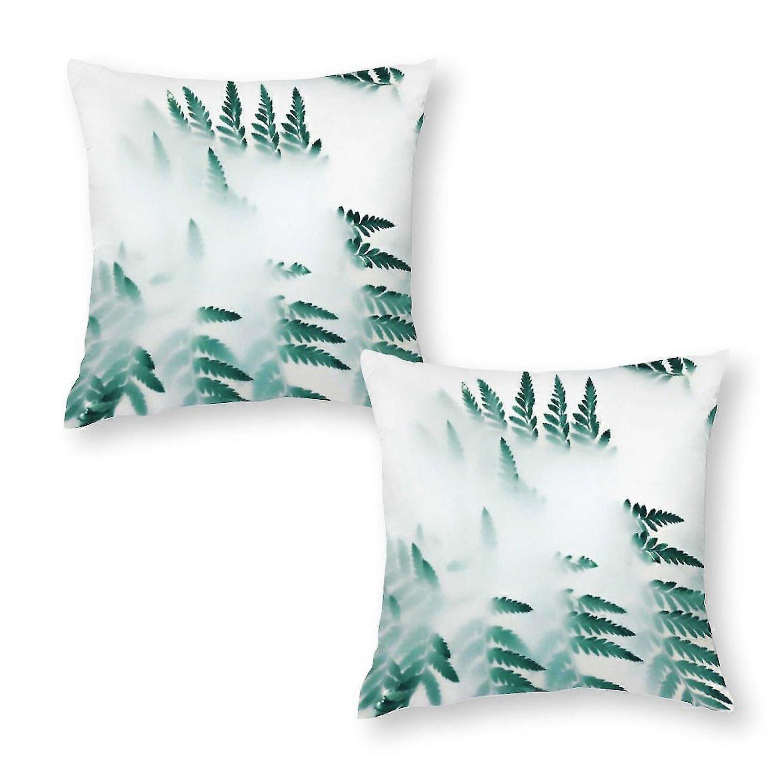 Planta coberta com capas de travesseiro de fumaça branca conjunto de 2