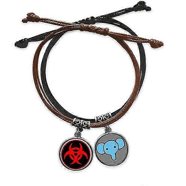 レッド核Checal放射線シンボルブレスレットロープハンドチェーンレザーエレファントリストバンド