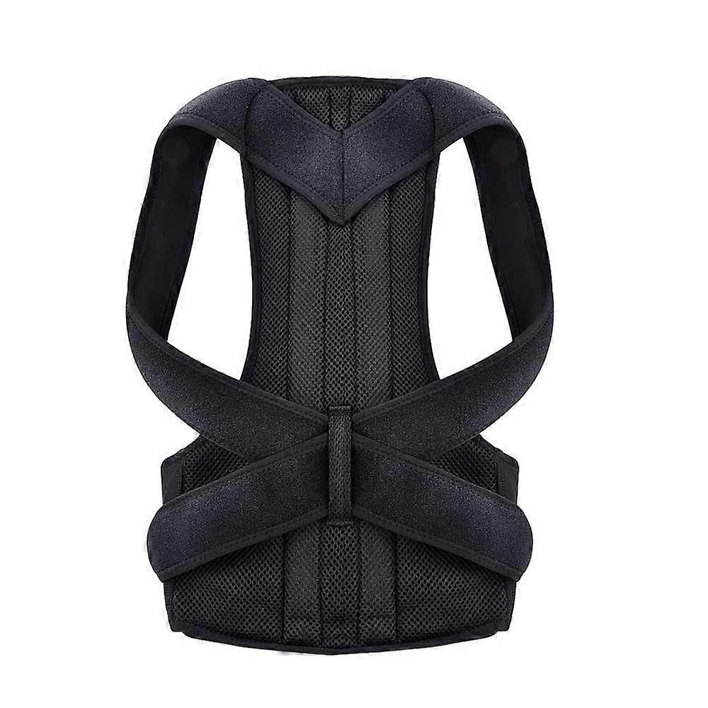 Chest Open Posture Corrector Shoulder Support Belt for Adults and Teens, Black X-Large Back Brace Girdle for Fracture Recovery