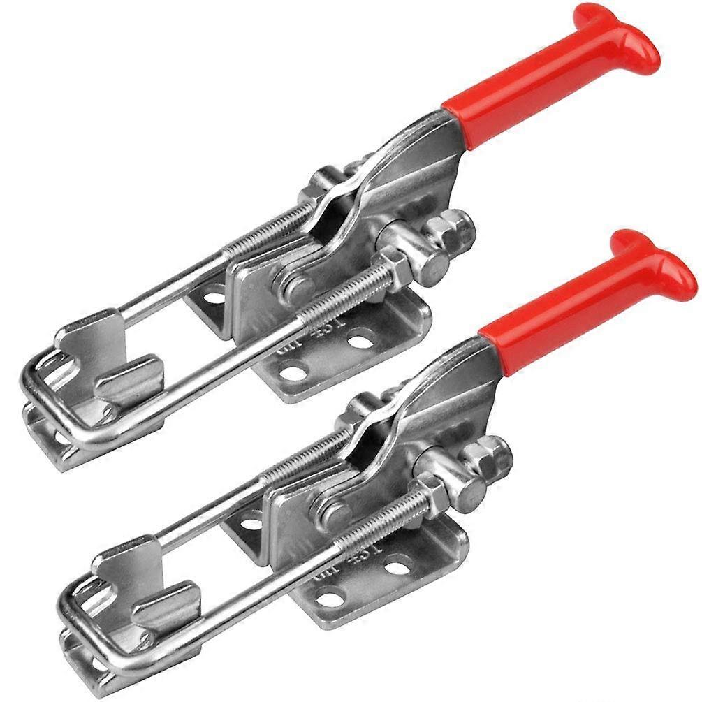2 Pcs Latch-Action Toggle Clamp, Vertical Quick Release Latch, Max Load 440 lbs, 304 Stainless Steel