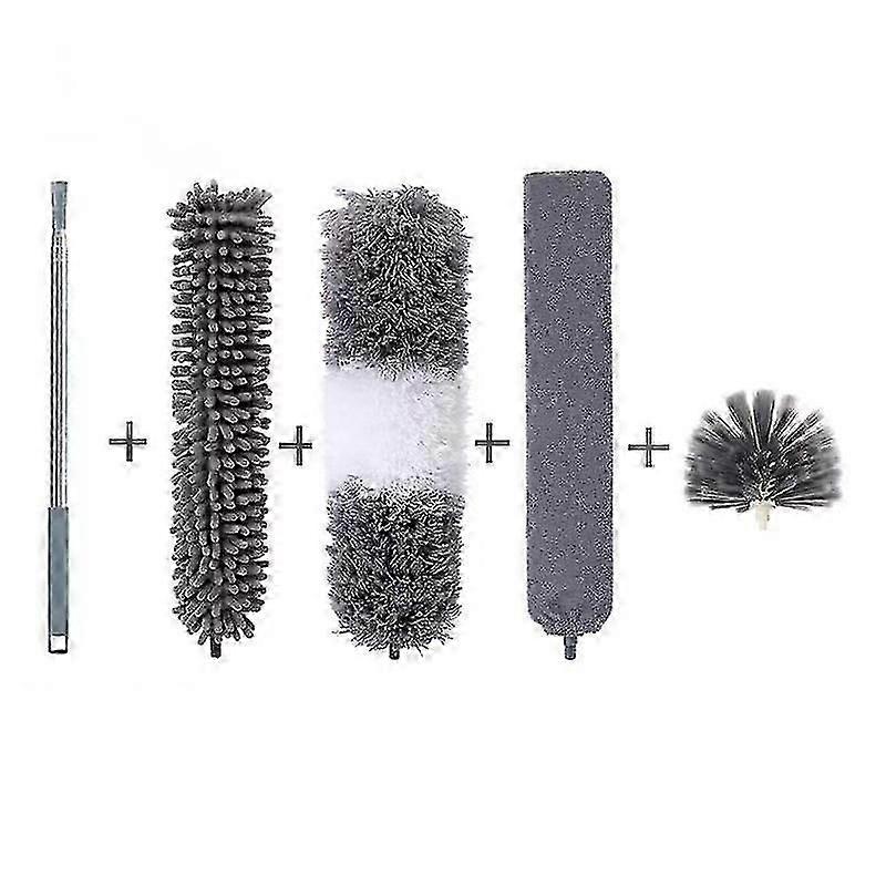 Feather Duster,5pcs Extendable Duster Cleaning Kit2.5cm Extra Long Handle, Microfiber Dusters For Cleaning Cobweb, High Ceiling Fan