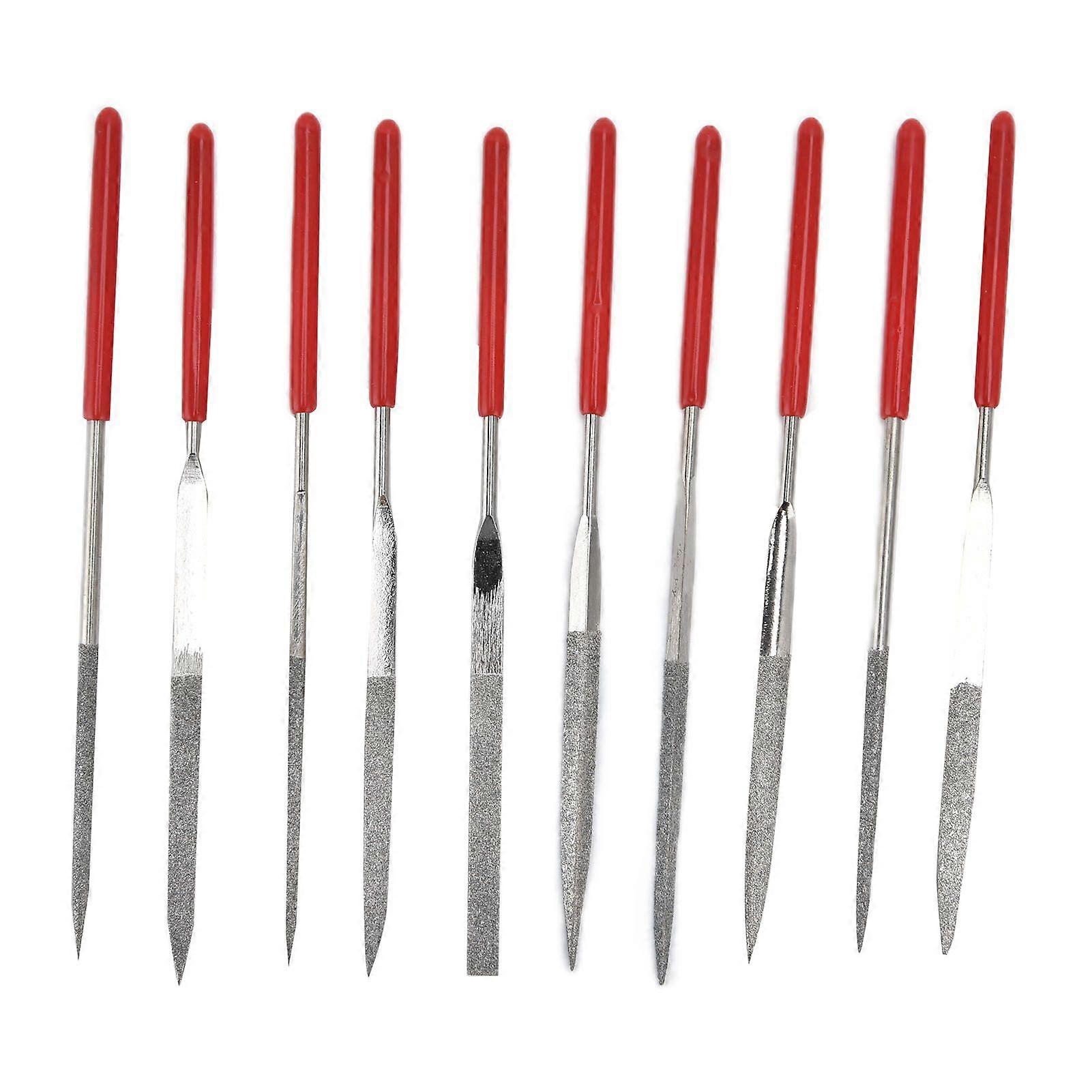 10Pcs Needle File Set Hardened Sturdy Durable Comfortable Handle Convenient Jewelry Files