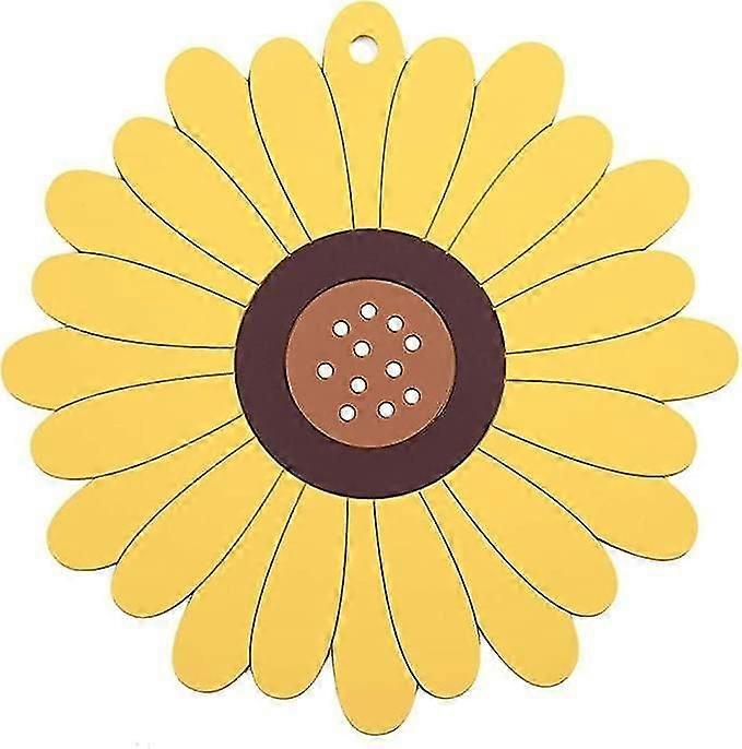 Silicone Trivet Series, Set of 4 Multipurpose Non-Slip Flexible Heat Resistant Mat Trivets (20cm Sun