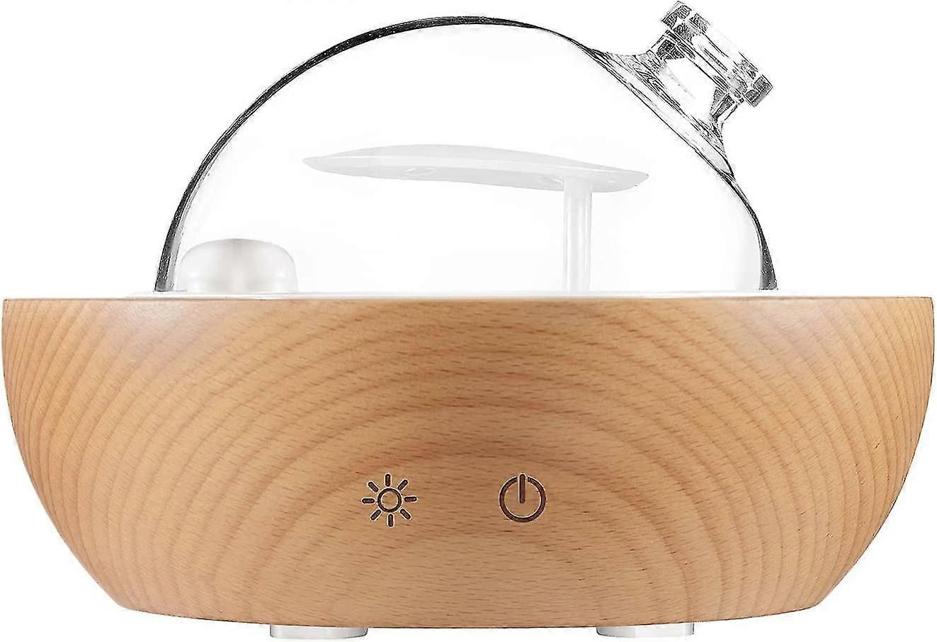 Diffuseur d’huile essentielle en verre, base en bois véritable, diffuseur d’aromathérapie de mise à niveau 2022, humidificateur diffus d’arômes, lumière LED en 7 couleursconvient à la maison de