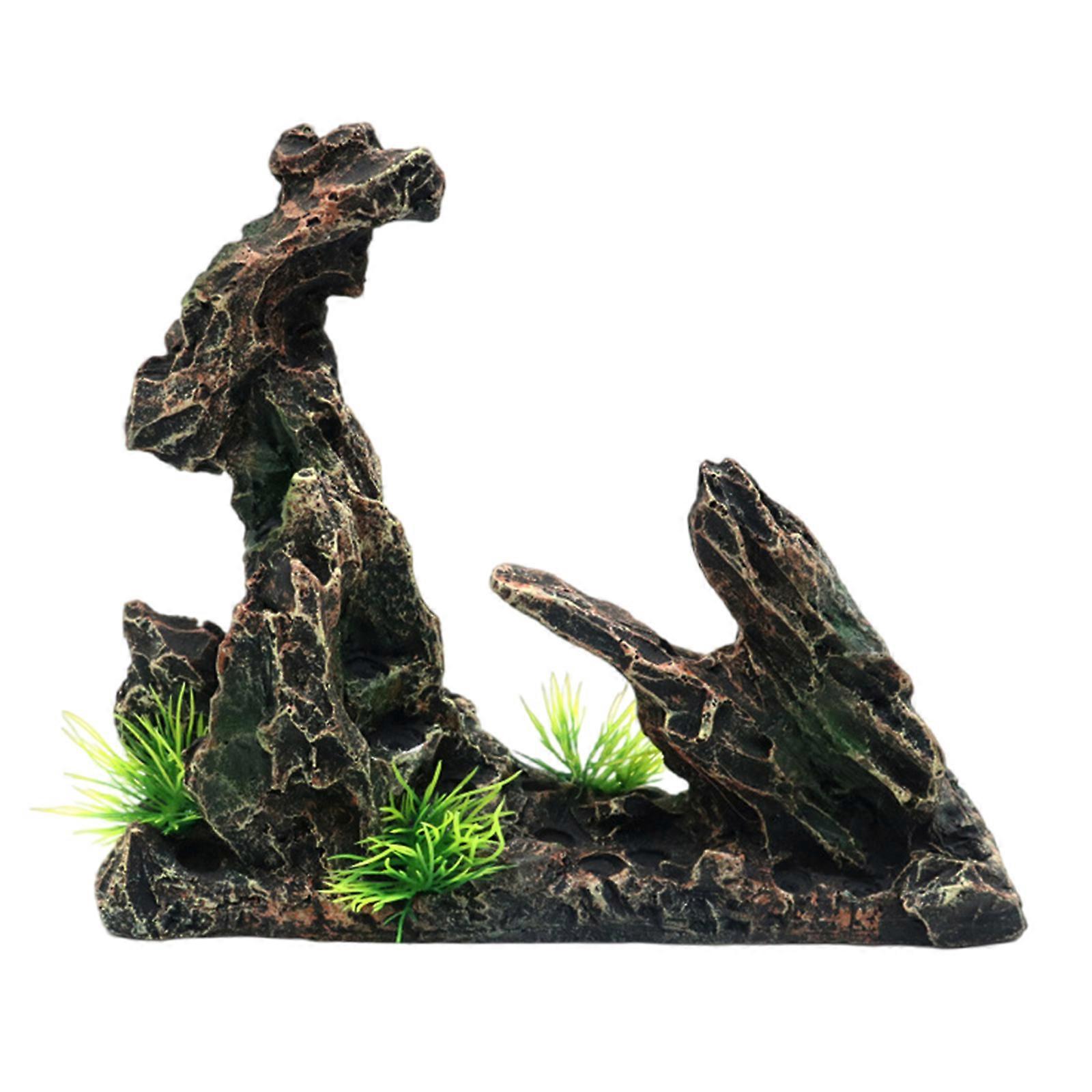 Fishtanks Underwater Decors Rockery Cave Figurine Succulents Landscape Accessory Rockhill Statue Fish Hideouts Cave