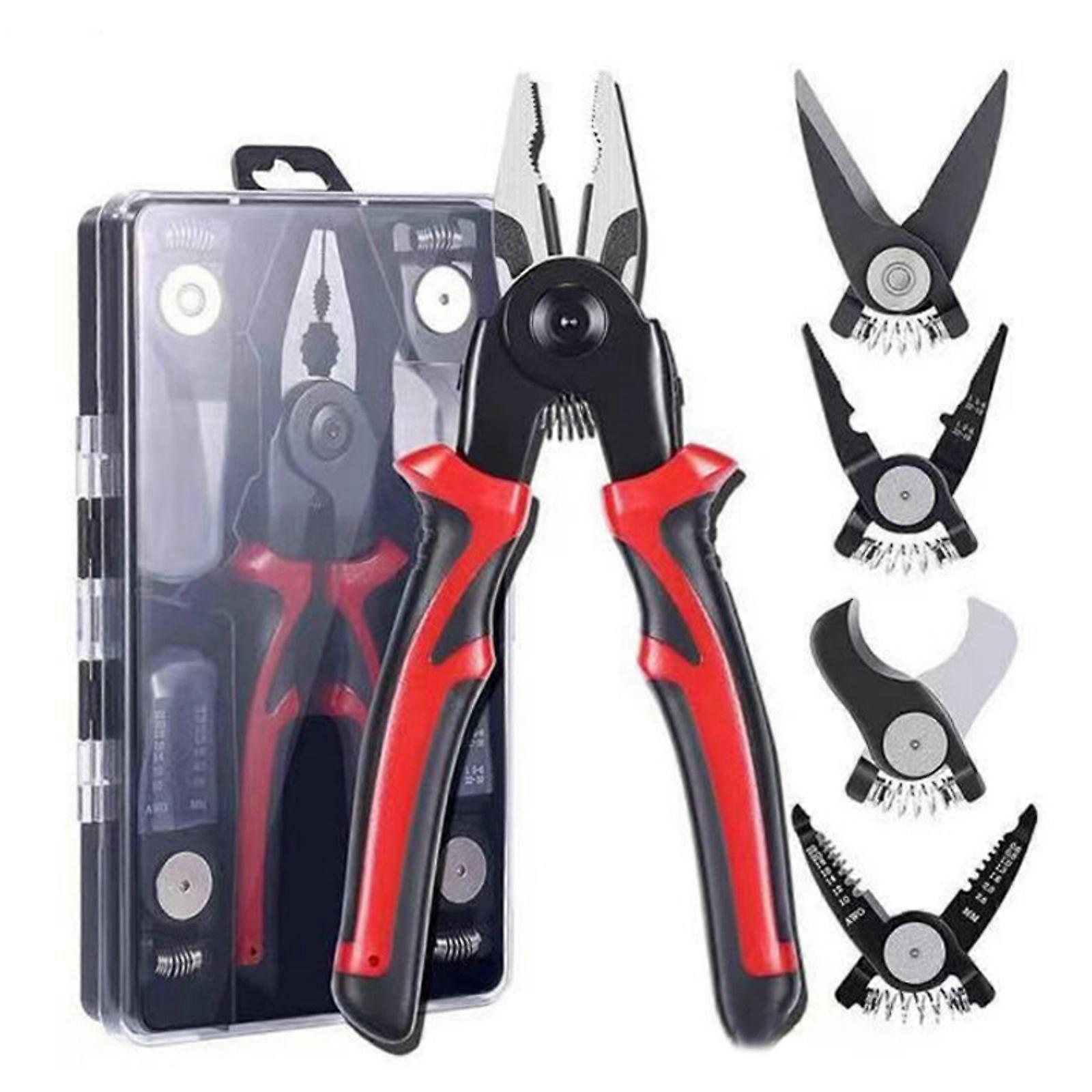 Changing Head Tool Pliers Set Multifunctional Tool 5-In-1 Replaceable Head Tool Set Electrician Special Hand Tool