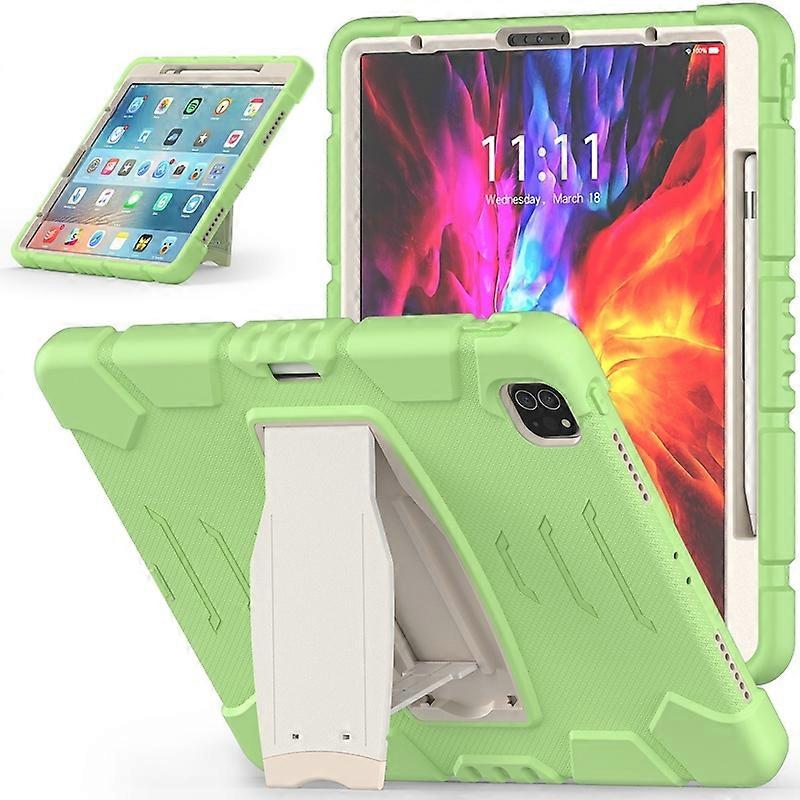 For iPad Pro 12.9 2020 3-Layer Protection Screen Frame + PC + Silicone Shockproof Combination Tablet Case with Holder
