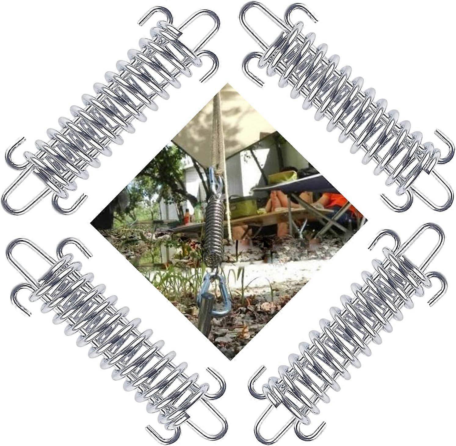 4pcs Tent Spring Buckles, Tension Spring Awning, Steel for Awning Tent Heavy Duty Rope, for Camping Tent Awning Canopy