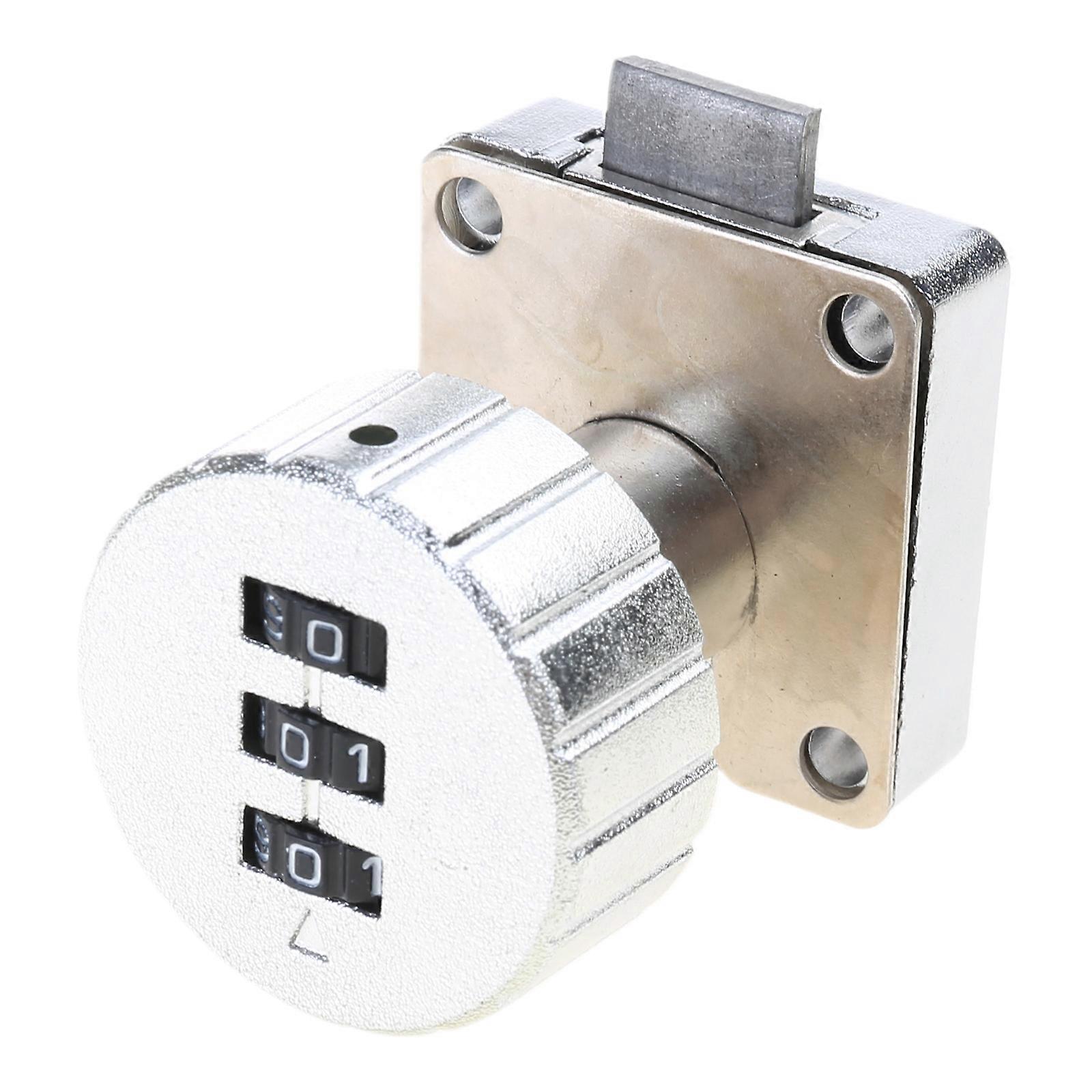 3-Digit Combination Cam Lock Zinc-Alloy Password Coded Lock Anti theft Mail Box Lock Keyless Cam Lock Easy to Install  silver