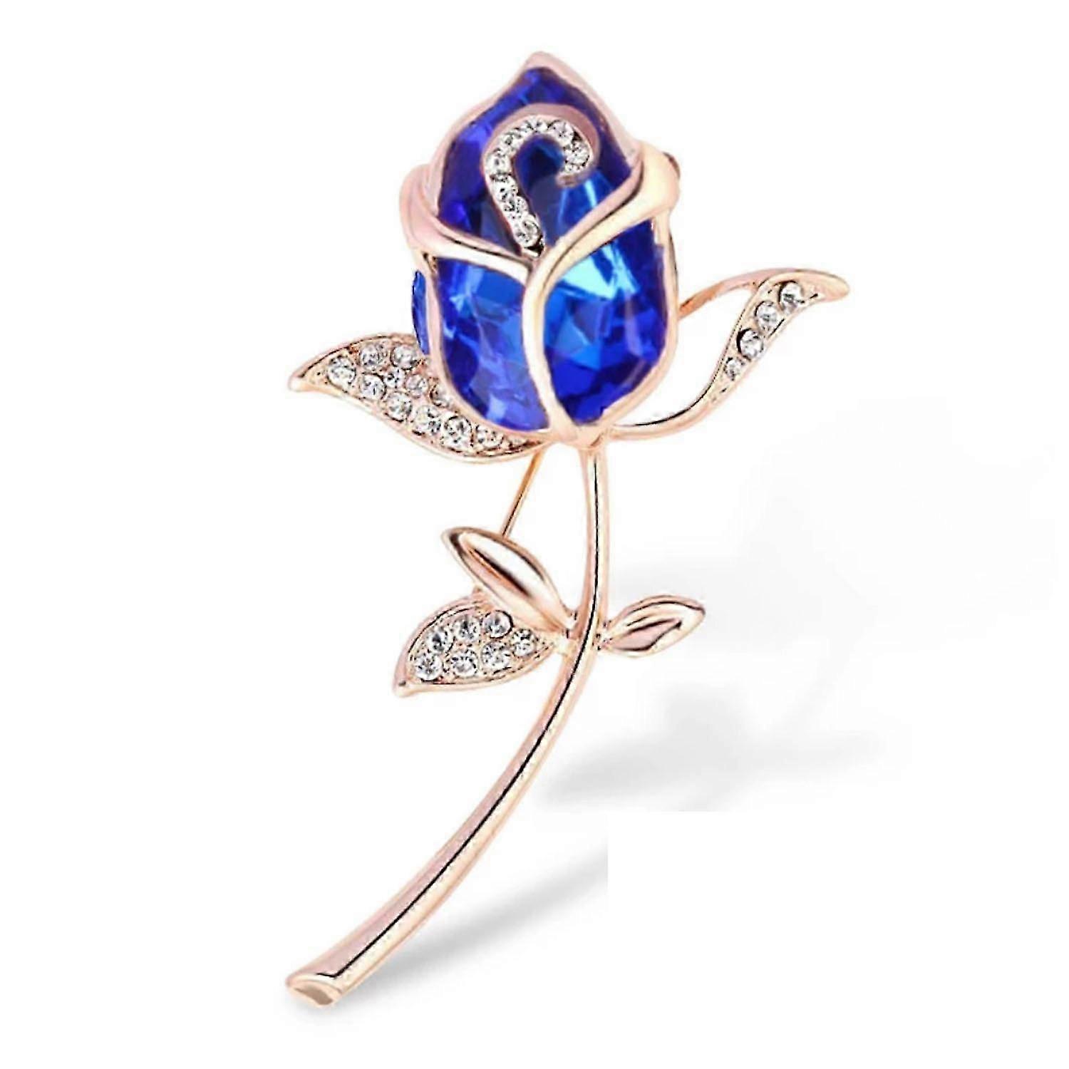women's brooch, blue rose