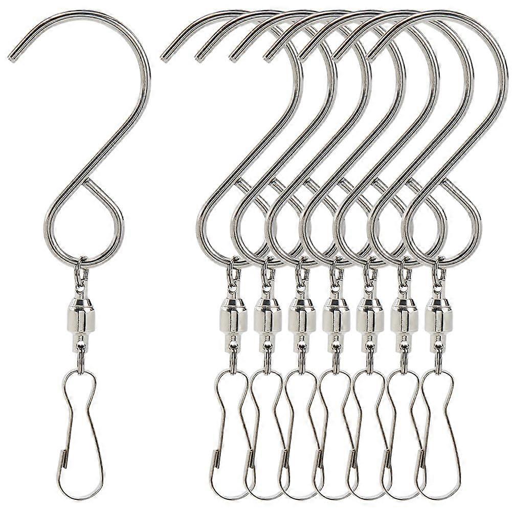 Wind Chime Swivel Hook 360 Degree Double Rotating S Hook, 12-Pack Stainless Steel Clips For Windsock, Sun Catcher