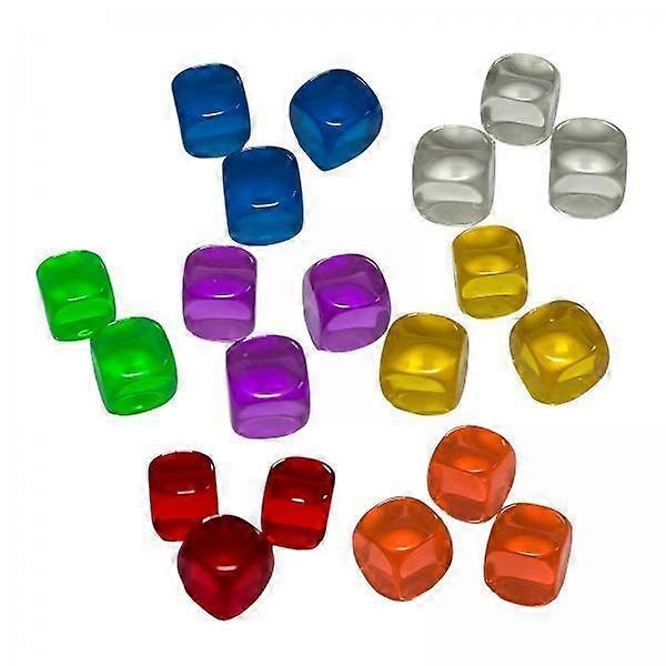 3x 20Pcs Cube Blank Dices Colorful Portable Markers Transparent Counting Acrylic