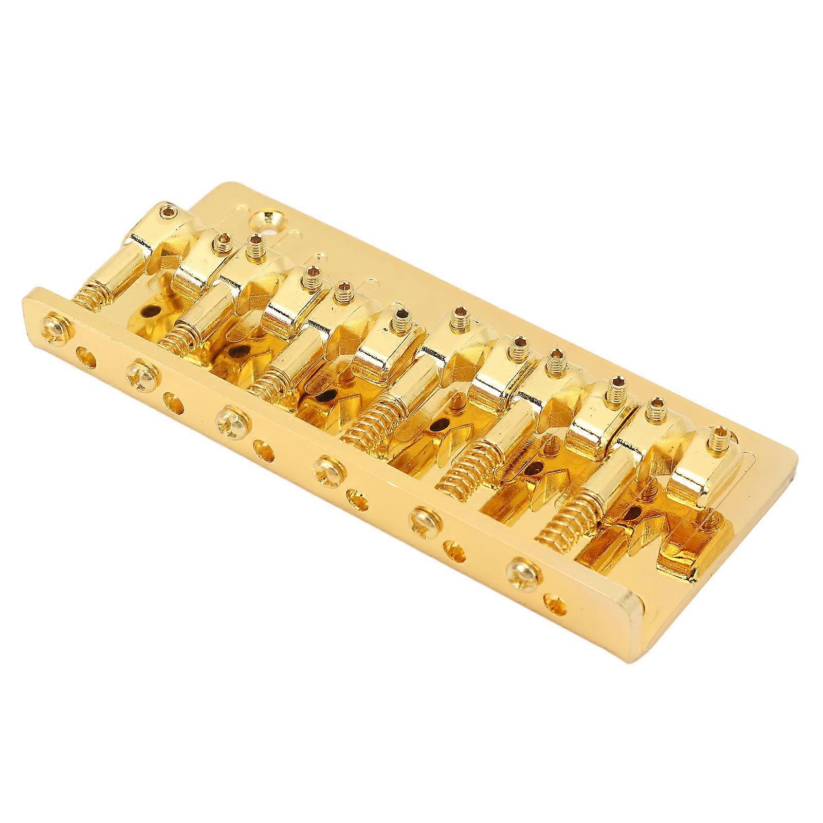 Bass Bridge Zinc Alloy Fixed Type 6 String Electric Bass Bridge Replacement for Practice Gold 