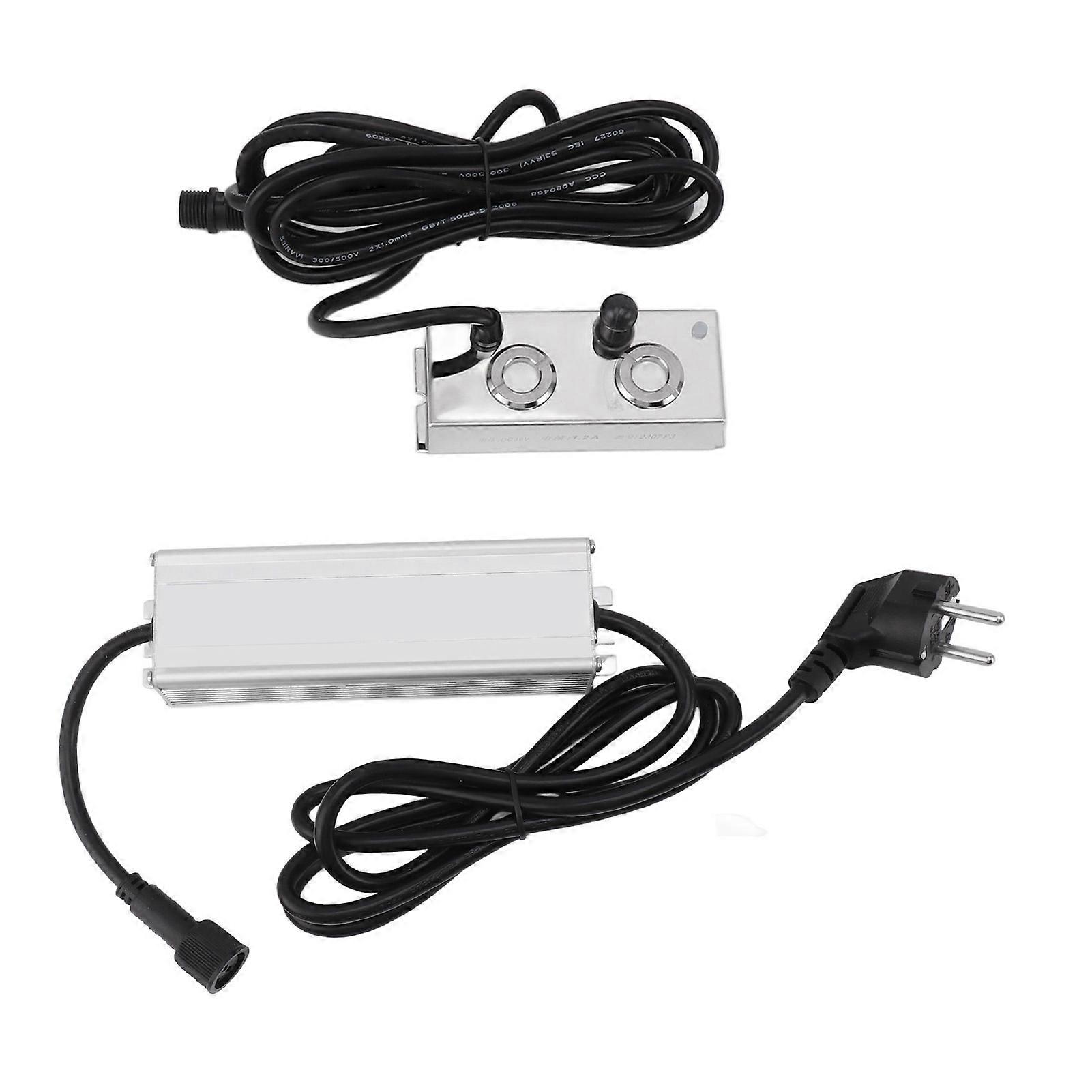 Ultrasonic Mist Maker Machine Dual Nozzle Fogger Stainless Steel Humidifier Decorative for Greenhouses Gardens Lawns Ponds AC100-240V European Plu
