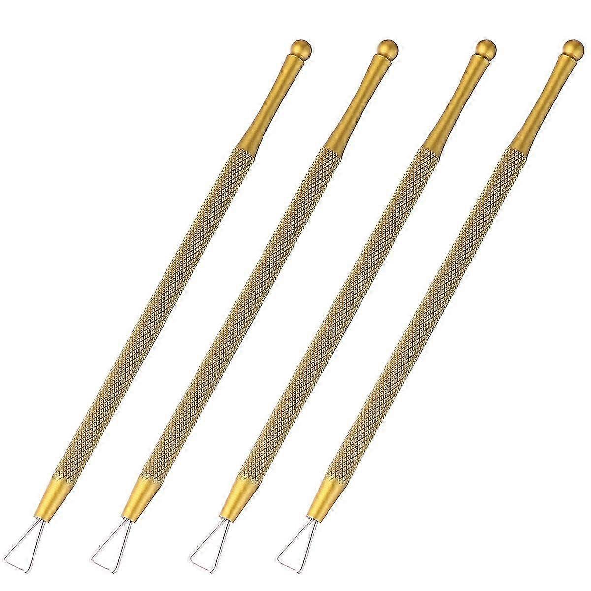 4 Pcs Stainless Steel Cuticle Pusher Triangle Cuticle Peeler Scraper Gel Remover Nail Polish Nail Ar