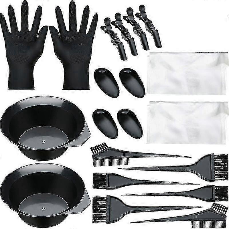 1 set/20pcs practical hair coloring tool kit useful diy dyeing tool set portable hair tinting tool suitable for professional use