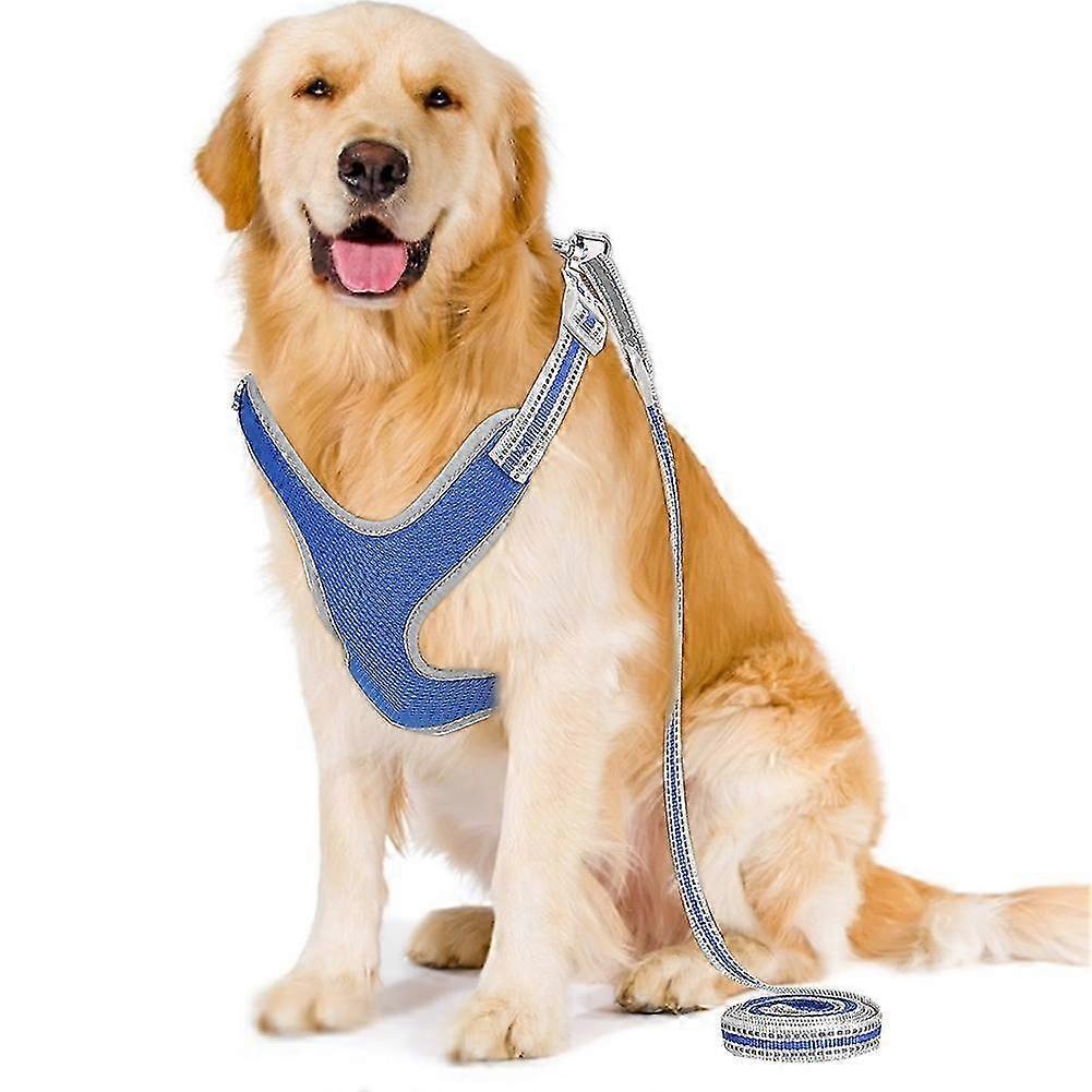 Reflective Polyester Harness for Dogs with Traction Rope, Size L, Durable Design