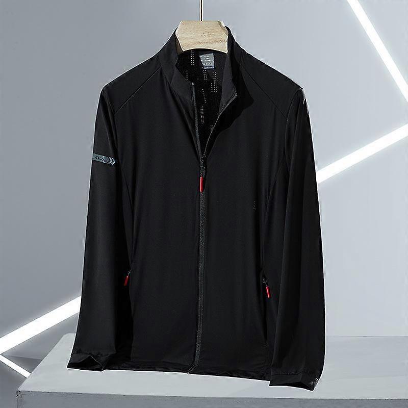Summer UV Proof Men Skin Coats Stand Collar Breathable Light Thin Cool Sunscreen Clothing Casual Jackets Plus Size