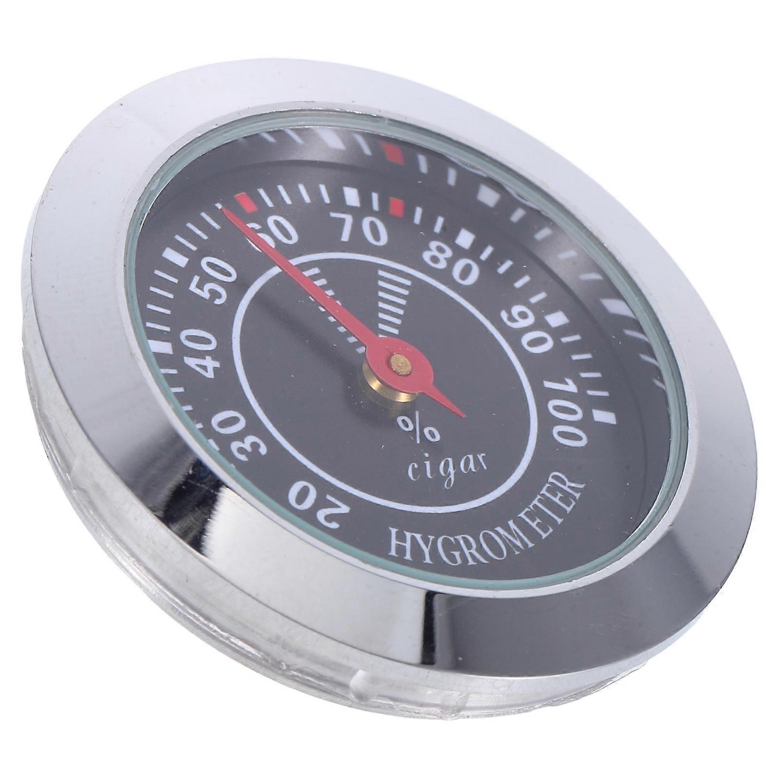 Mechanical Round Hygrometer Gauge for Cigar Humidors & Musical Instruments – Accurate Analog Humidity Measurement with Stylish Black Design