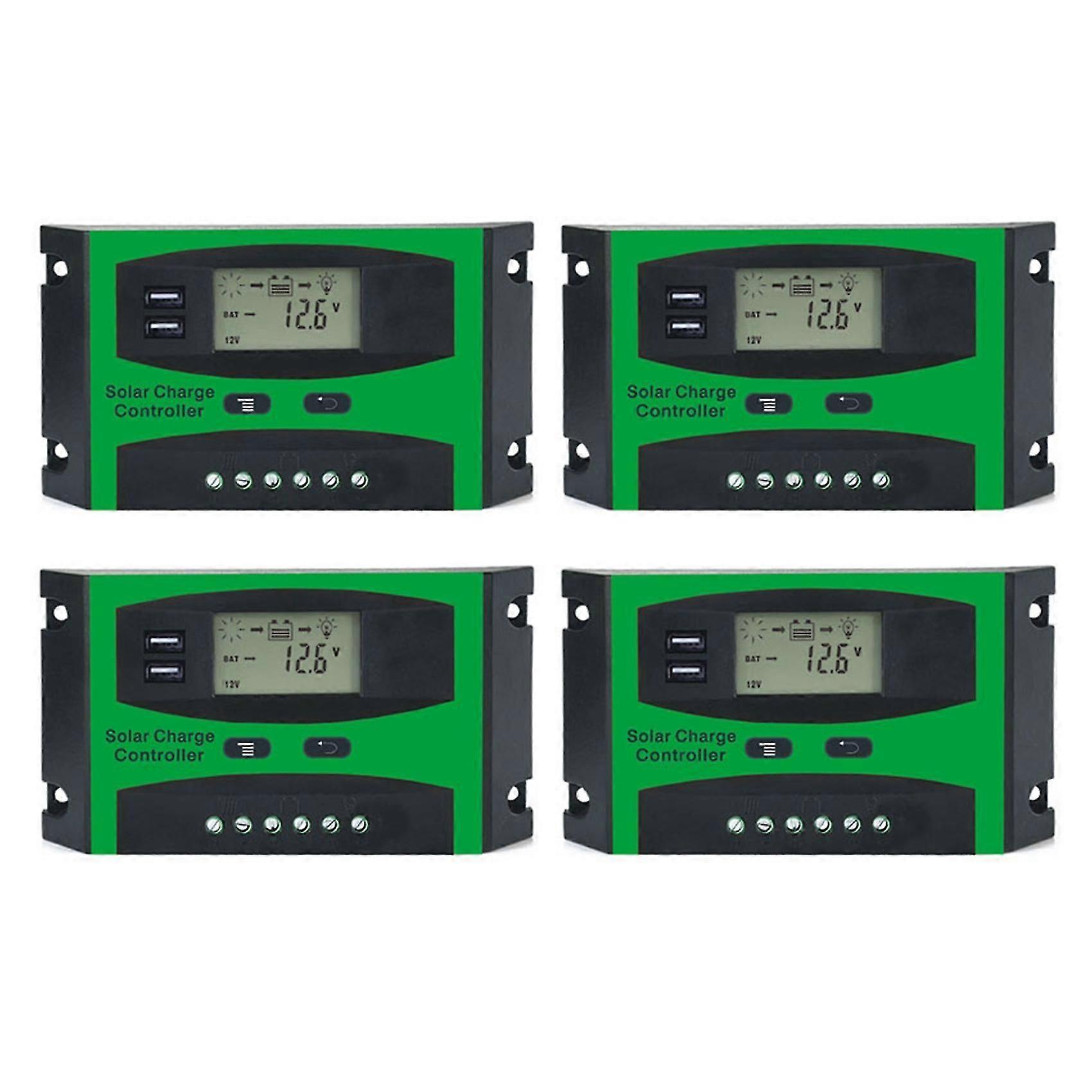 30A 12V 24V Solar Controller LCD Function Dual USB Charge Regulator