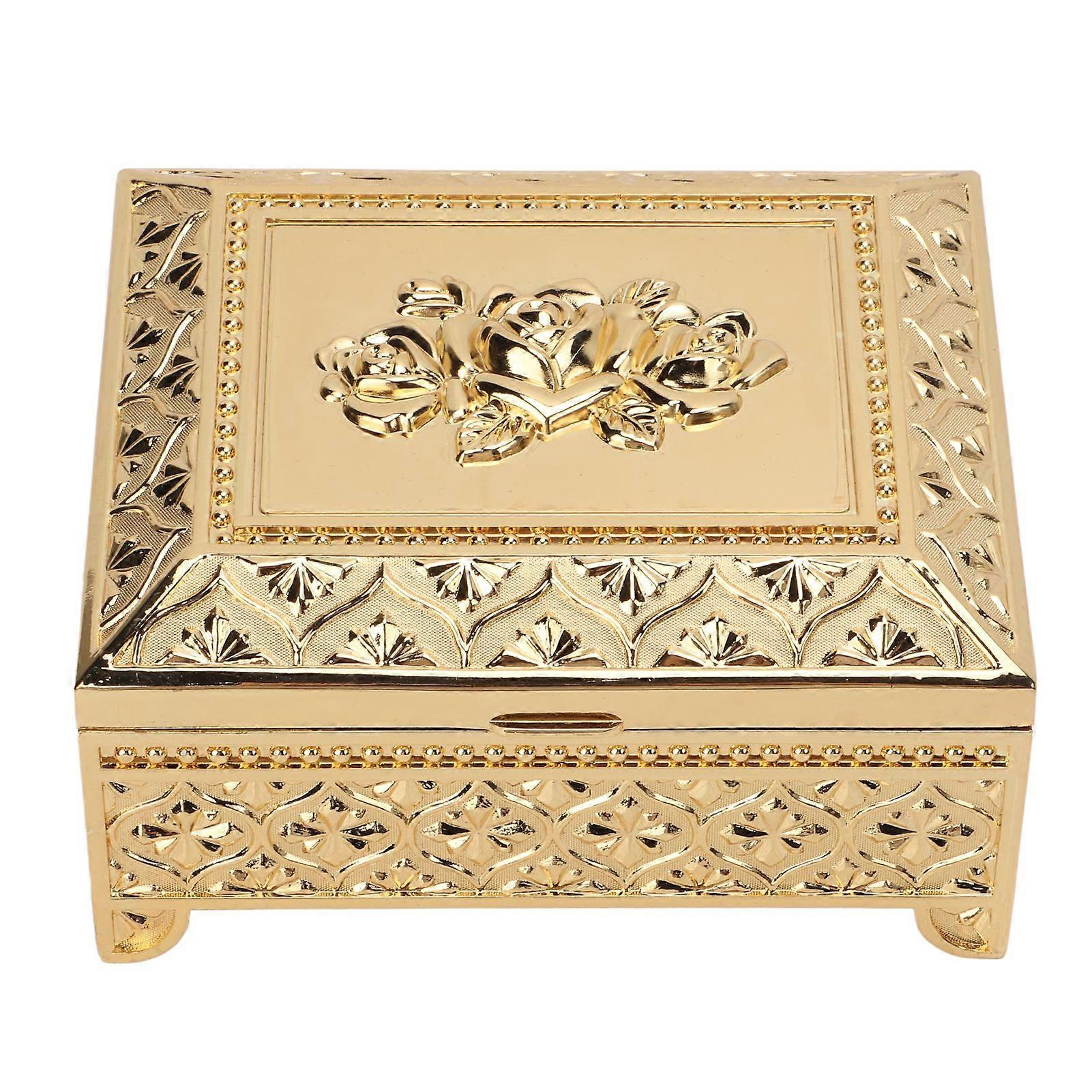 2025 Latest Model  Trinket Box Vintage Rose Pattern Embossed Single Layer Flip