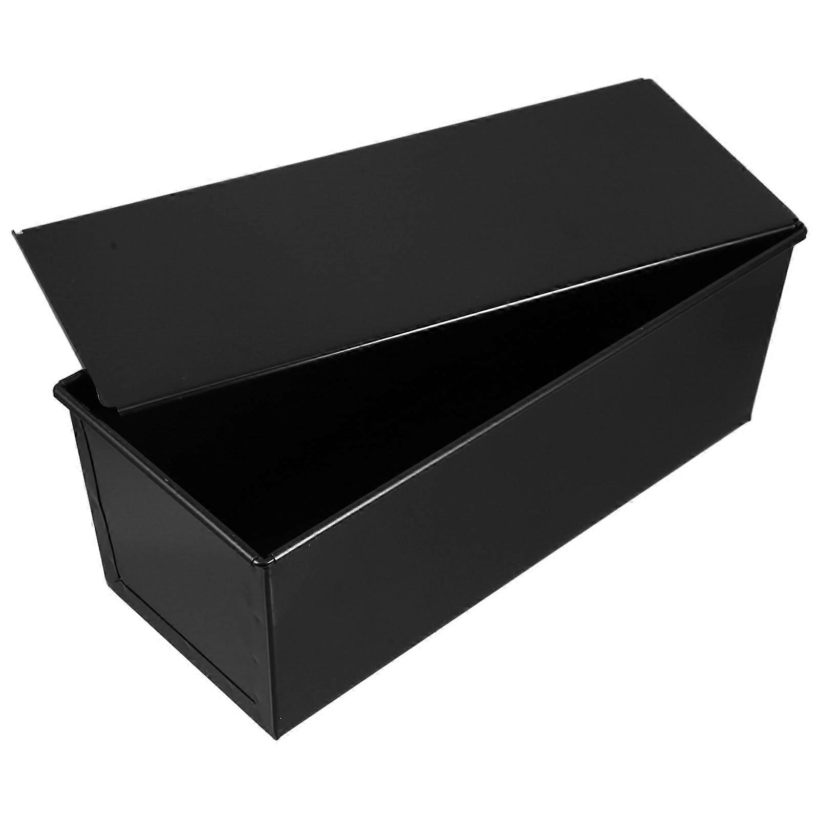 Non Stick Black Loaf Pan with Lid High Temp Resistant Baking Plate for Bread, Easy Clean & Storage, Home & Professional Use