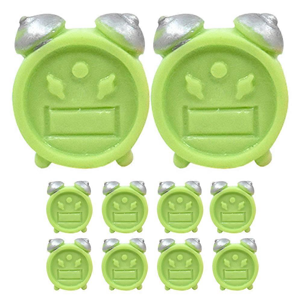 Mini House Supplies Tiny Alarm Clock Model Enthusiasts Round Corner Resin Alarm Function 1.60X1.30X0.80CM 10Pcs