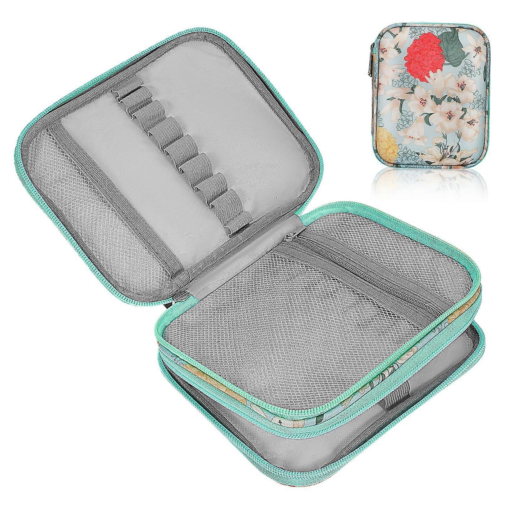 Storage Bag with Zippers and Hooks, 600D Oxford Fabric Organizer for Crochet, Knitting, and Tool Storage