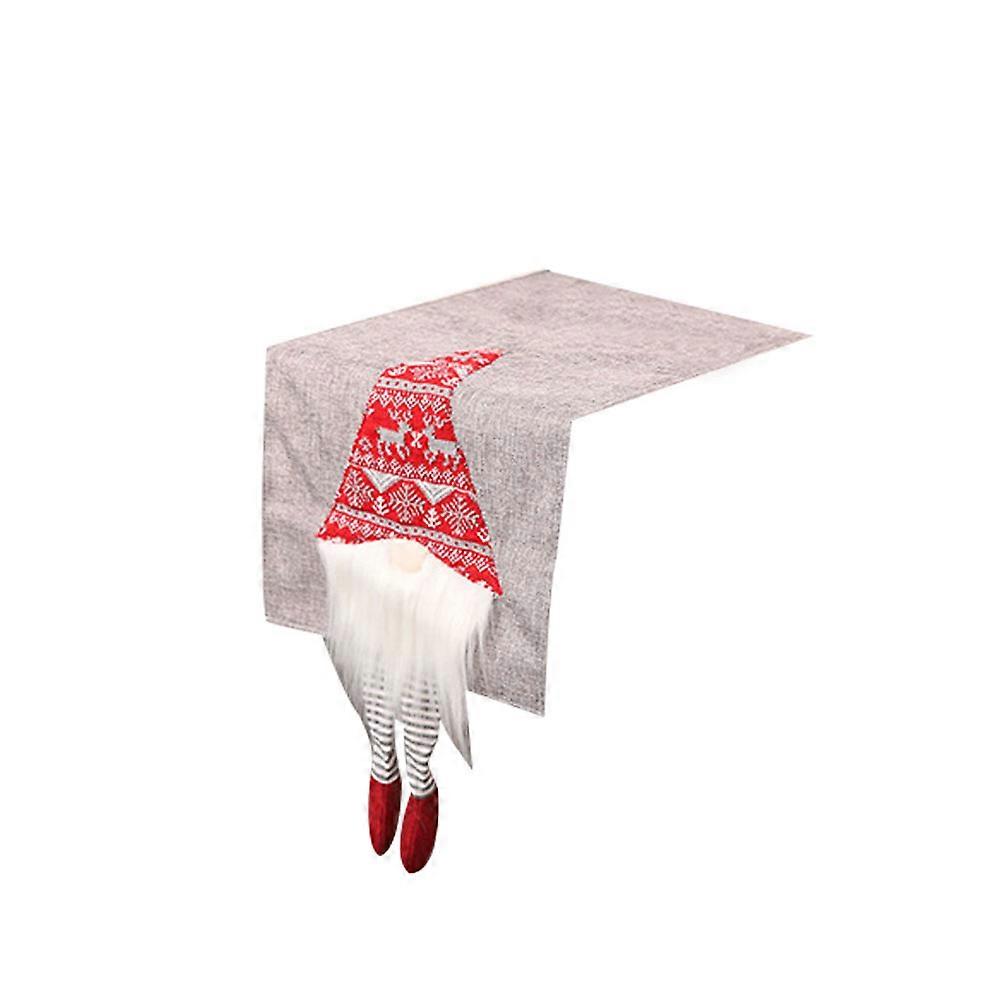 Elegant Table Runner Grey Rectangular Linen Christmas Decoration For Table Decor 1Pcs