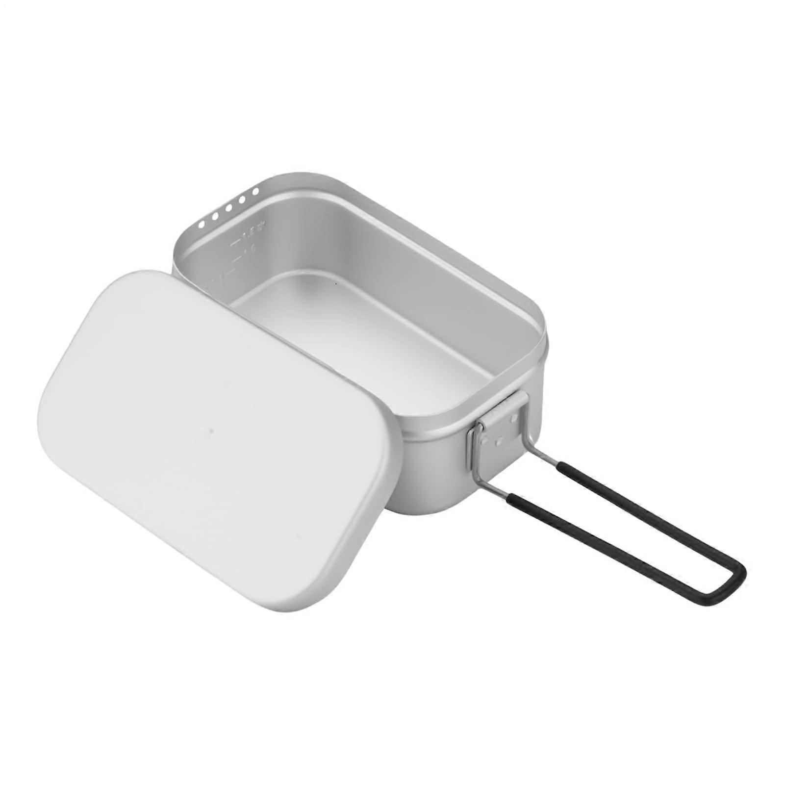 Lunchbox Container, Aluminum With Lid, 1400 Ml Capacity, Portable Camping Lunchbox For Adults, Office And Hiking