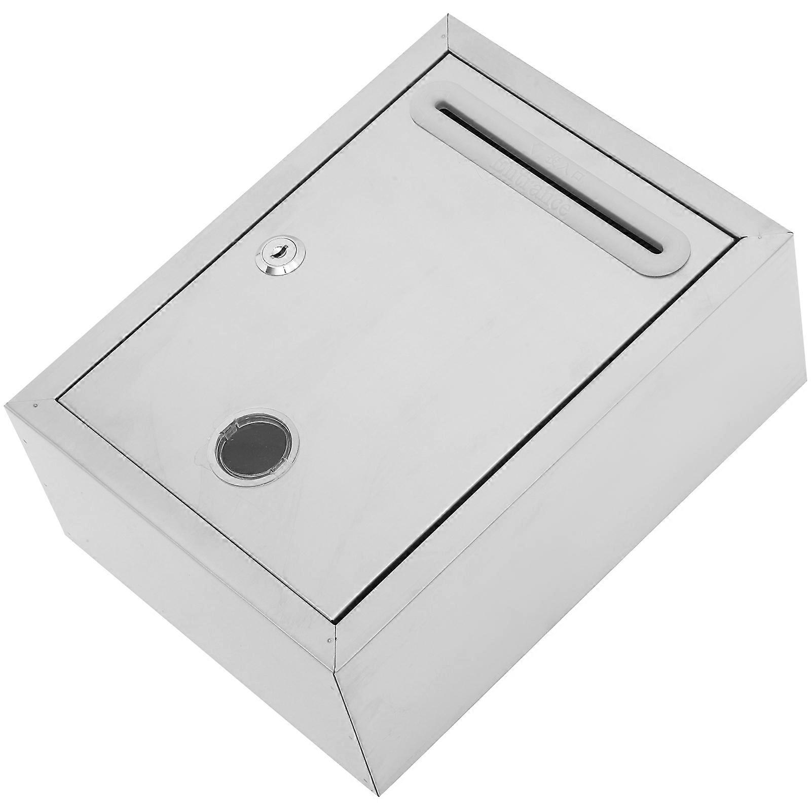 Public Complain Box Impact Resistance Stainless Steel Indoor Use 27x21cm 1Set