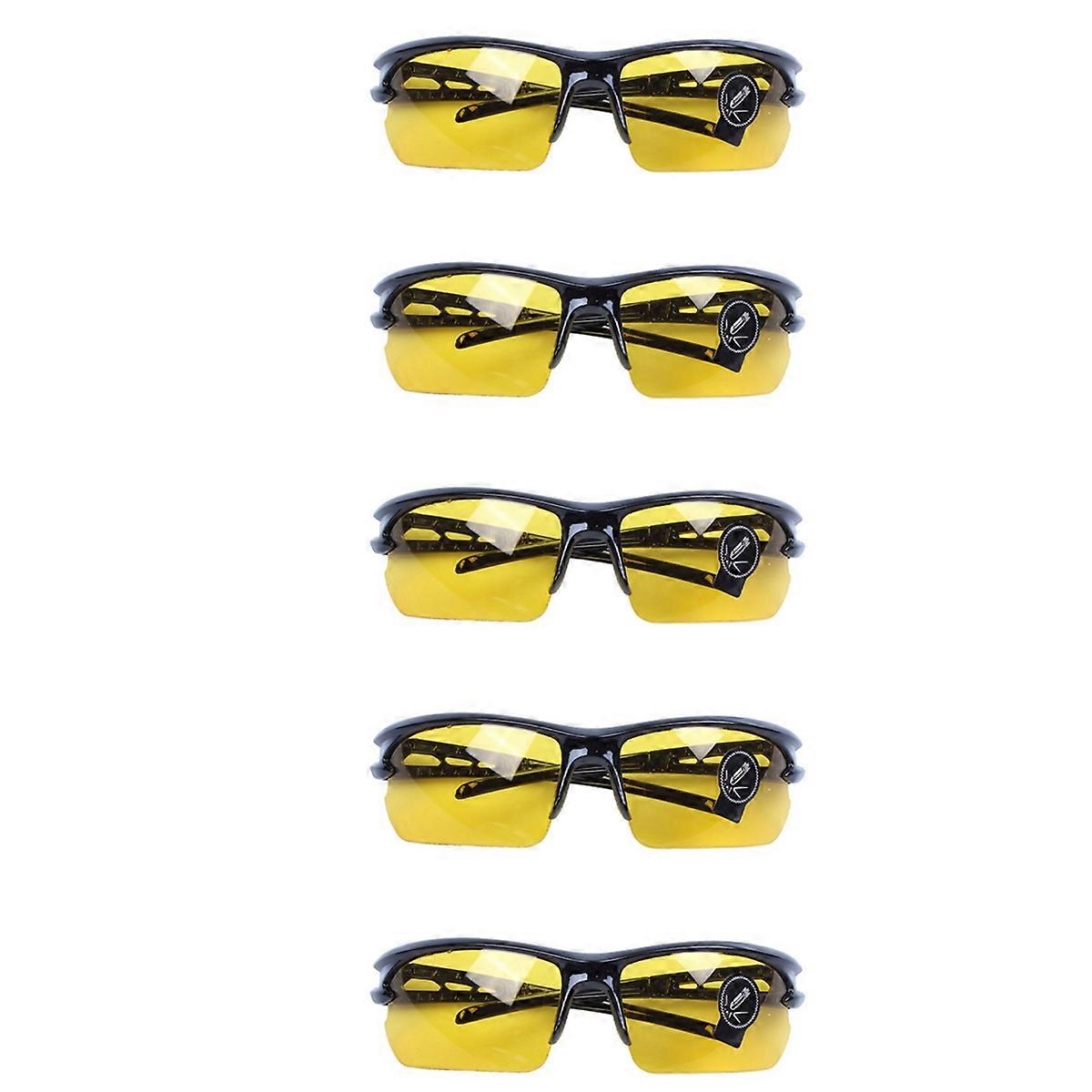 black frame yellow Night Vision sheet outdoor Cycling Sunglasses