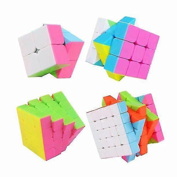 Cube Bundle 2x2 3x3 4x4 5x5 Speed Cube Set Stickerless Puzzle Toy Gift