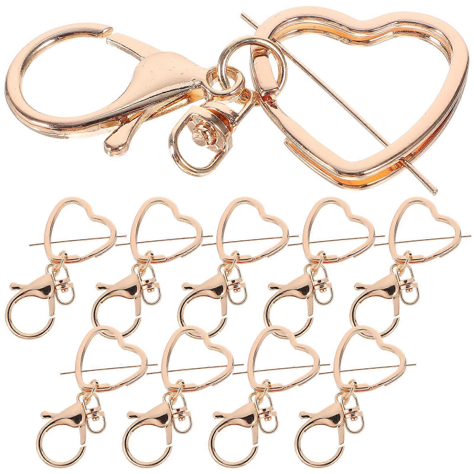Creative Keychain Heart Shape Keychain present Giving Metal 6.5X3cm Keychain 10Pcs
