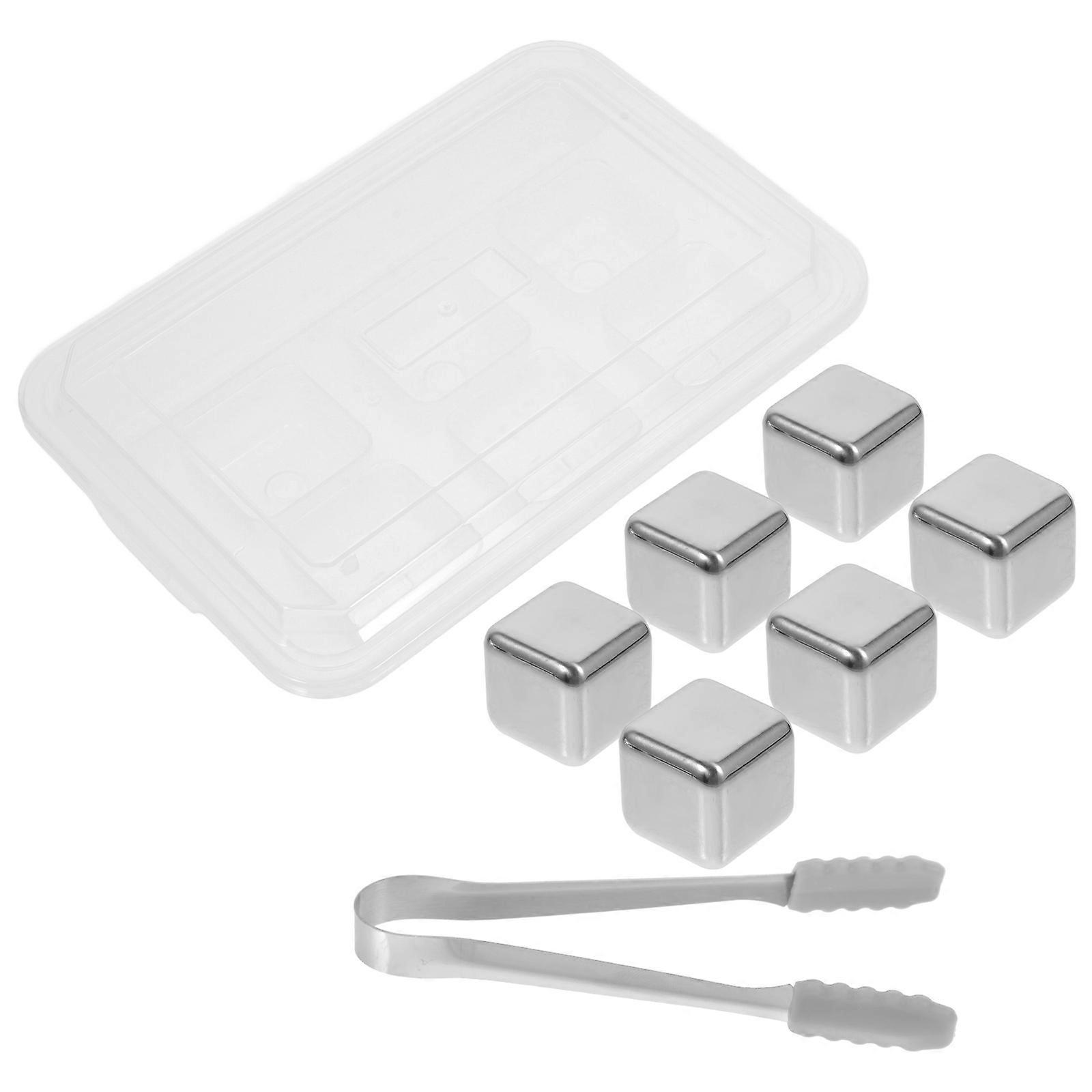 Reusable Ice Cubes Stainless Steel Ice Cubes Non-Melting Chilling Stones for Everyday Use 1Set